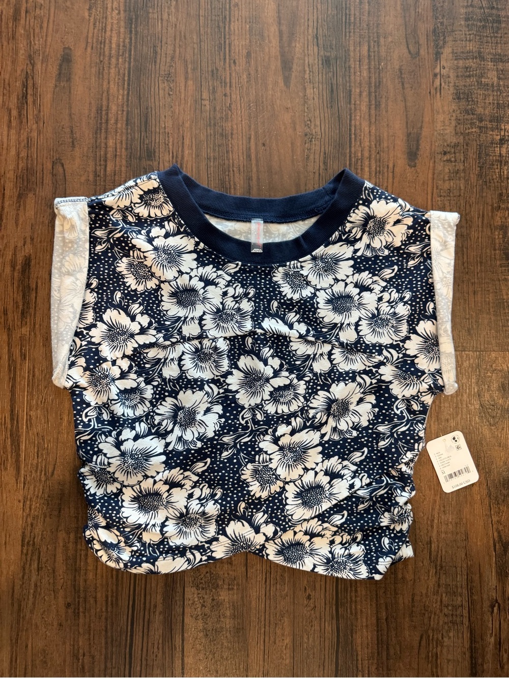 NWT Free People Movement by Free People Hot Shot Top ONLY navy & white floral M